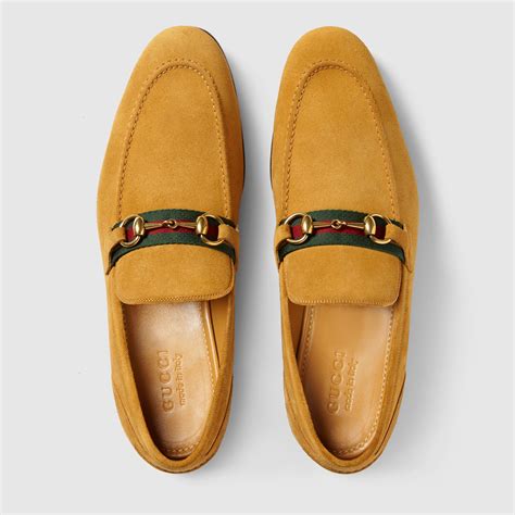 gucci men's suede horsebit loafers|Gucci Horsebit suede web loafer.